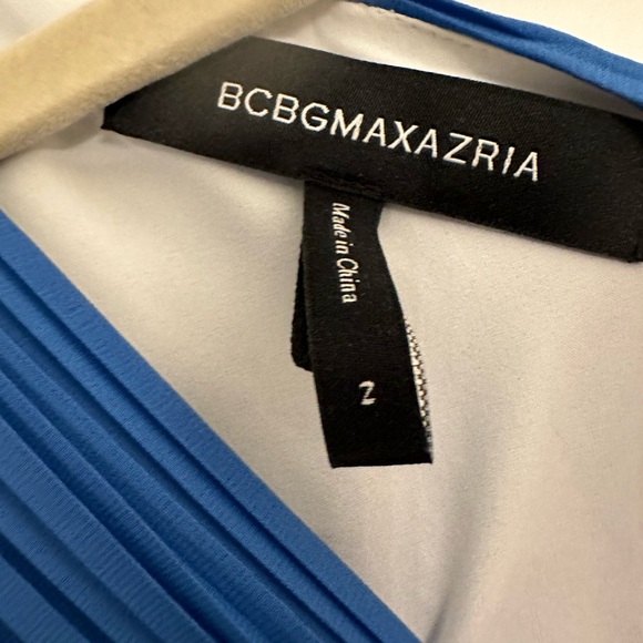 BCBG One Shoulder asymmetrical Hem Pleated Dress - Picture 3 of 5